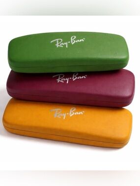 Ray-Ban 3x Glasses Case Lot Hard Shell Eyeglass Sunglasses Case Bundle